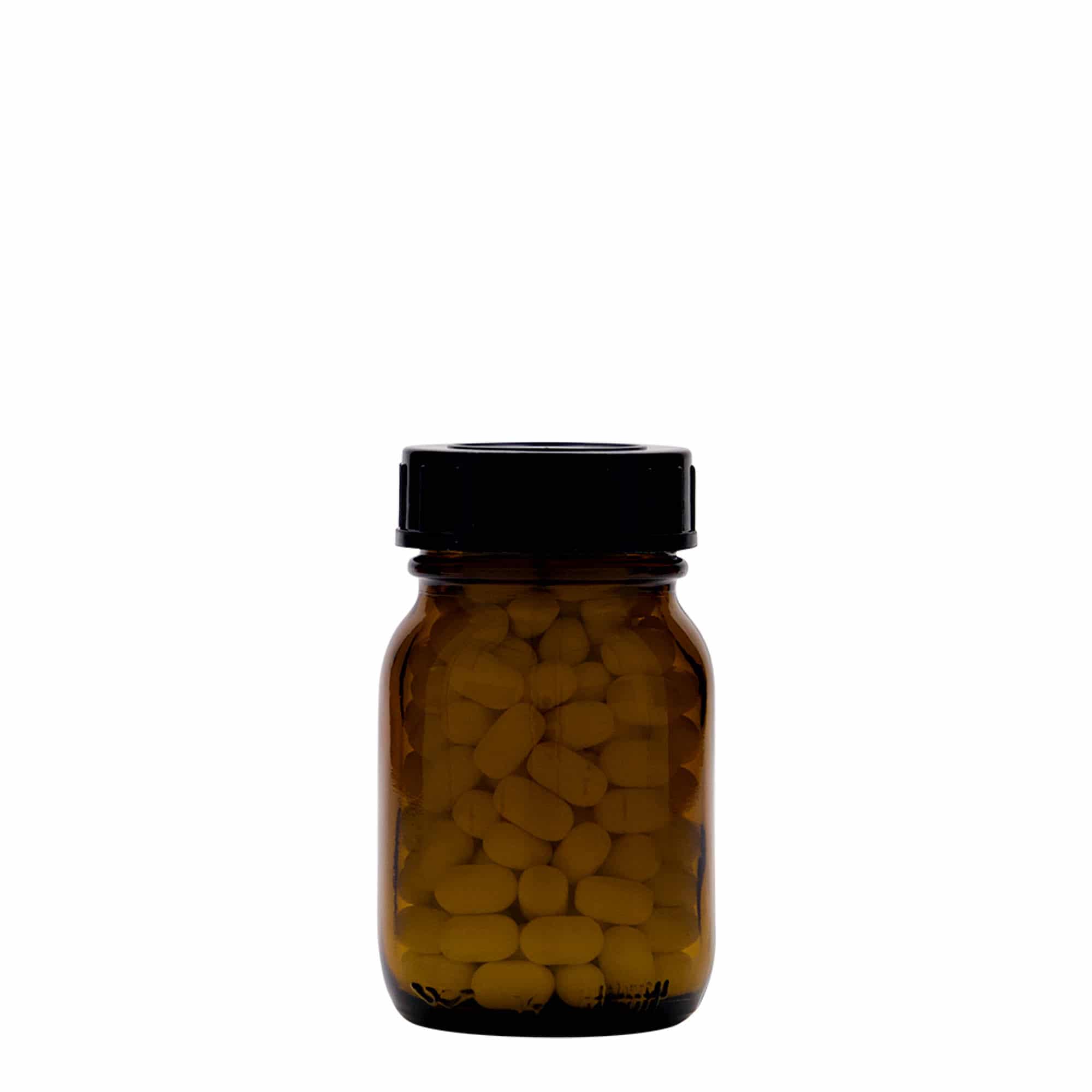 75 ml Weithalsglas, braun, Mündung: DIN 40
