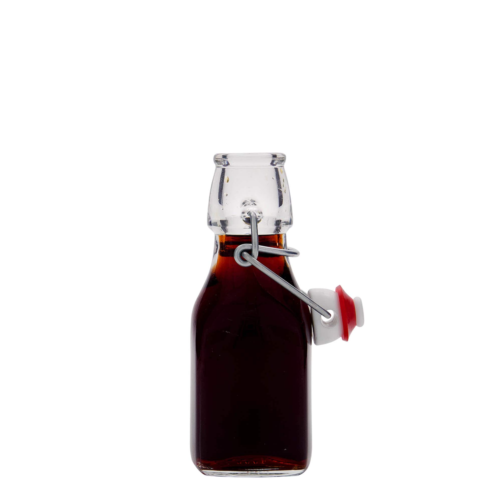 125 ml Glasflasche «Swing», quadratisch, Mündung: Bügelverschluss