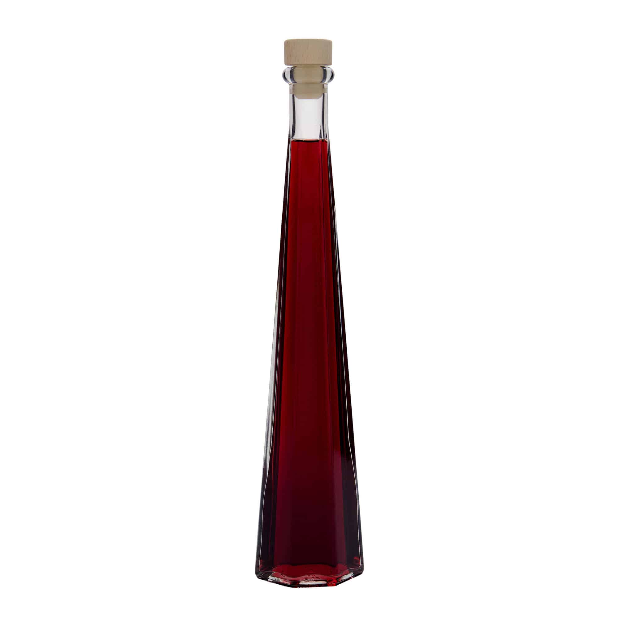 200 ml Glasflasche «Dama Sexta», sechseckig, Mündung: Kork