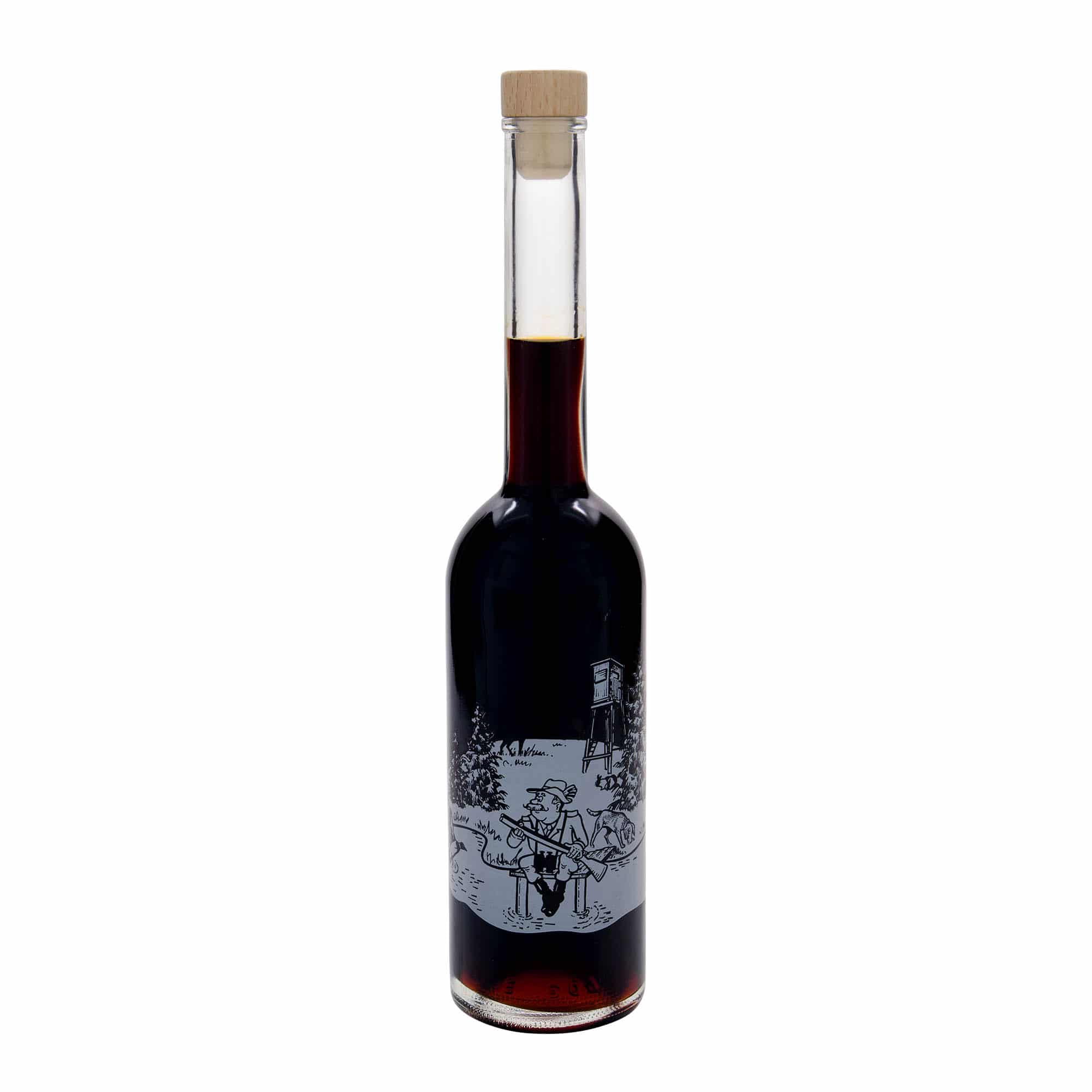 500 ml Glasflasche 'Opera', Motiv: Jäger, Mündung: Kork