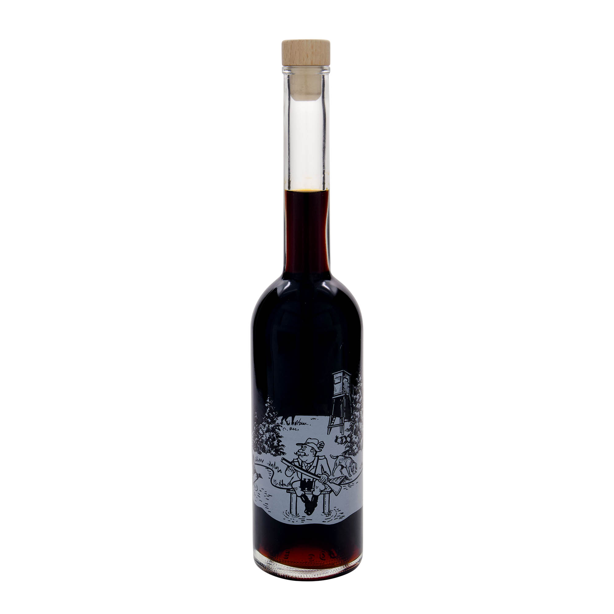 500 ml Glasflasche «Opera», Motiv: Jäger, Mündung: Kork