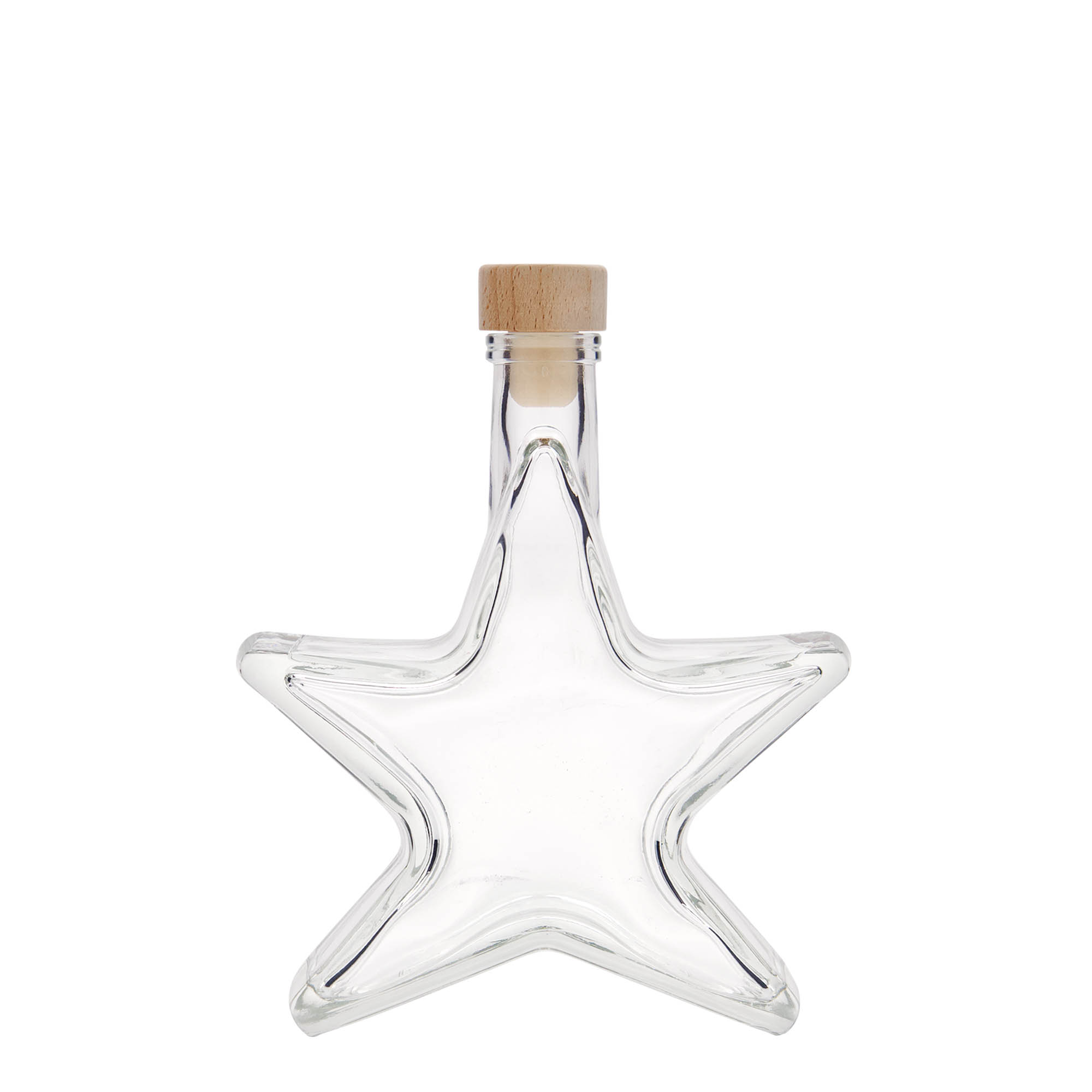 200 ml Glasflasche 'Stern', Mündung: Kork 200 ml Glasflasche 'Stern', Mündung: Kork