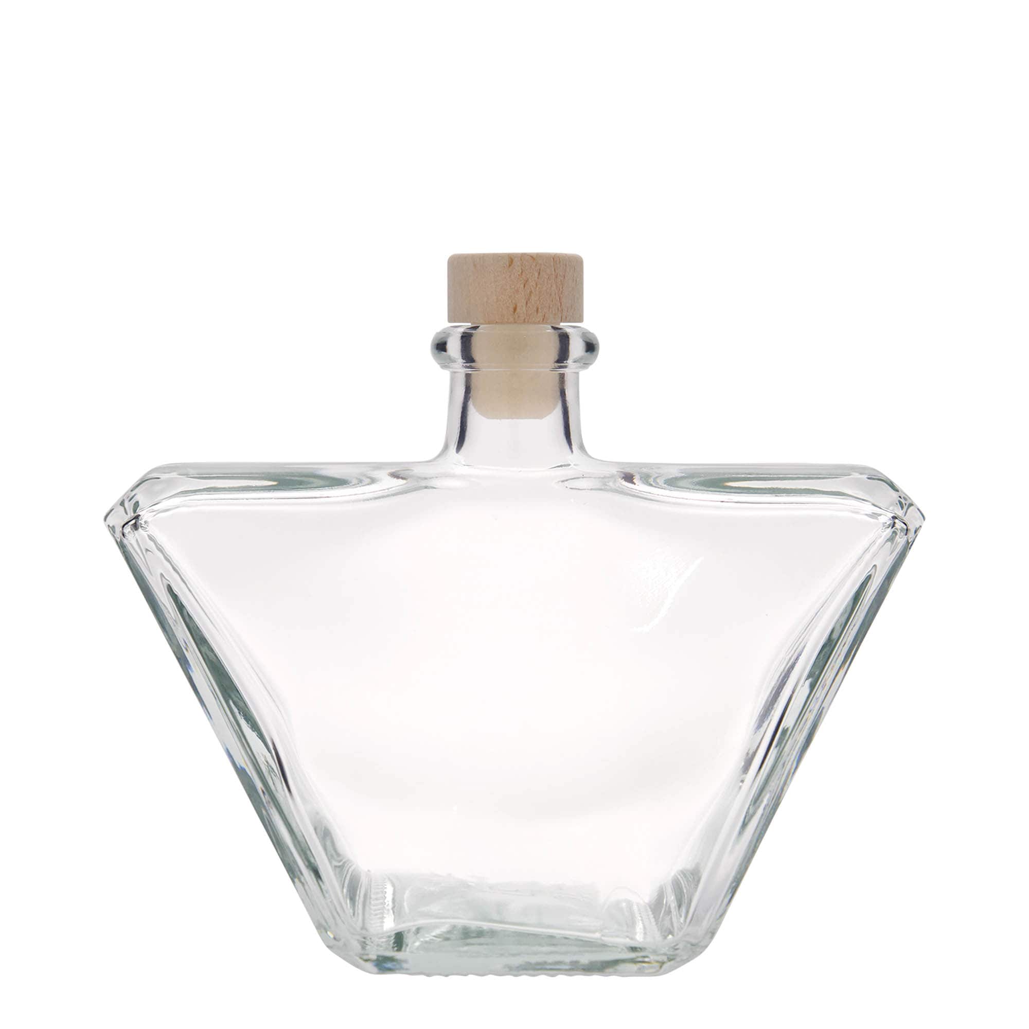 500 ml Glasflasche 'Charly', rechteckig, Mündung: Kork