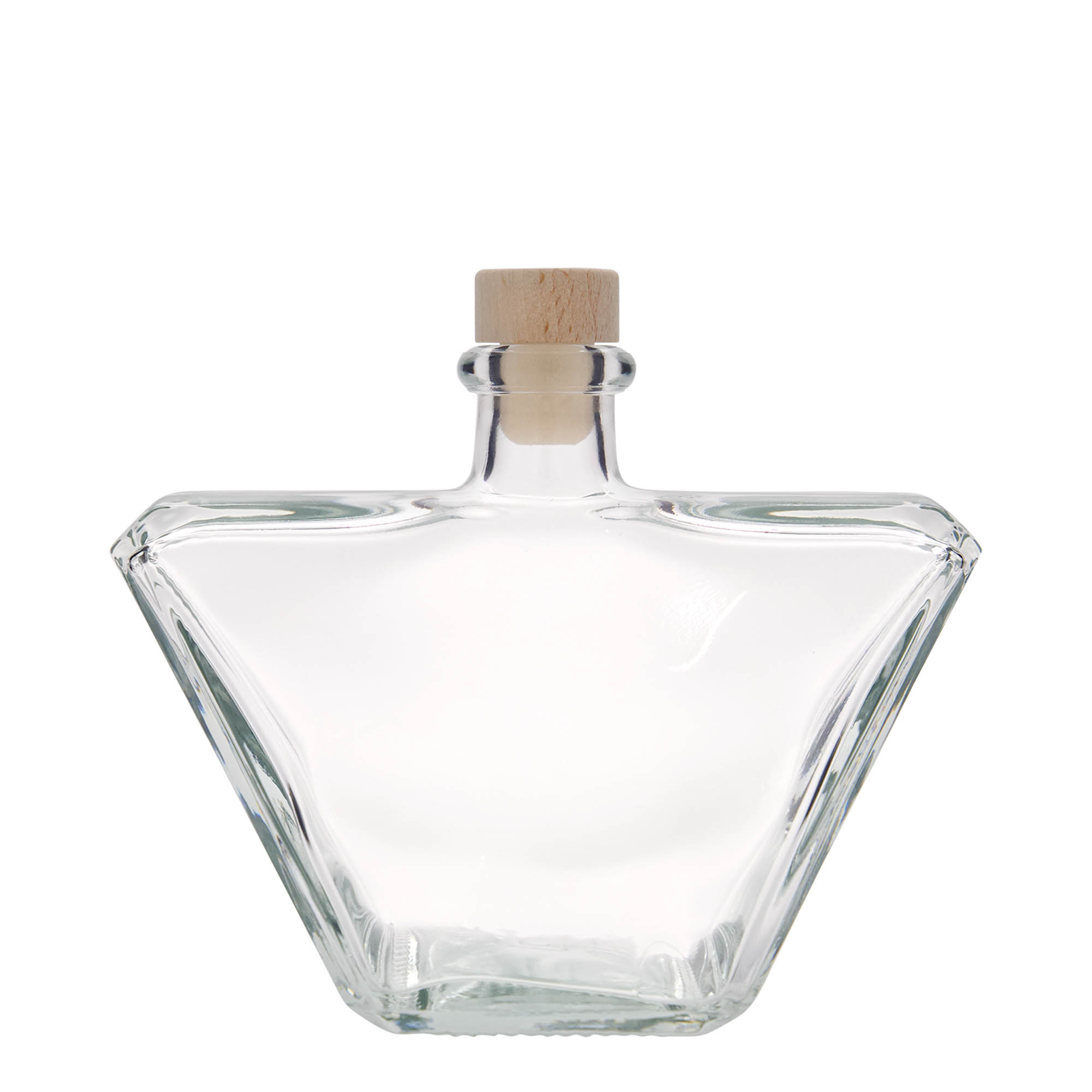 500 ml Glasflasche 'Charly', rechteckig, Mündung: Kork