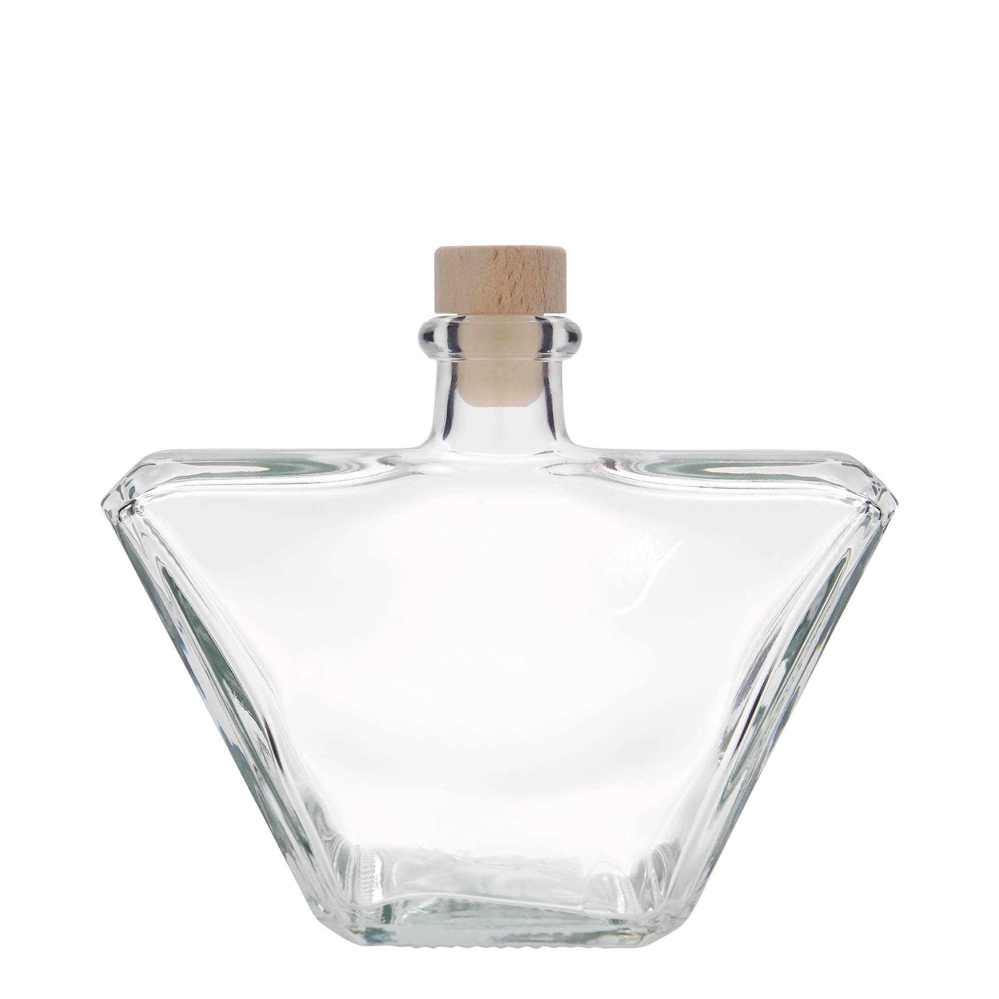 500 ml Glasflasche «Charly», rechteckig, Mündung: Kork