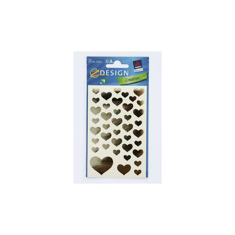 Zweckform Sticker 'Herzen', Papier, gold