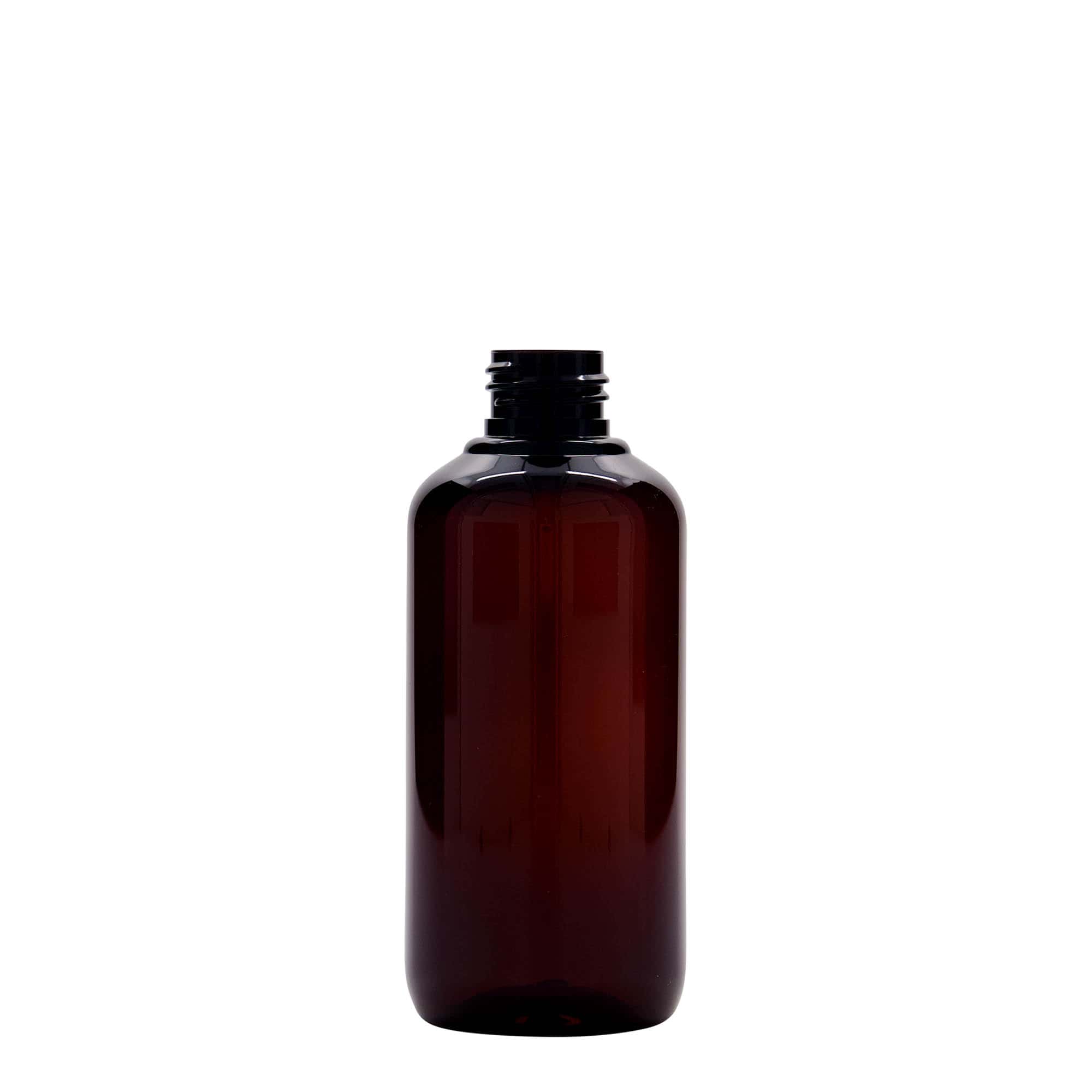 200 ml Recycling-Kunststoffflasche «Victor's Best», PCR, braun, Mündung:  24/410