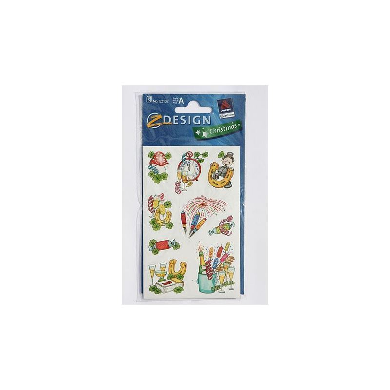 Zweckform Sticker «Silvester», Papier, mehrfarbig