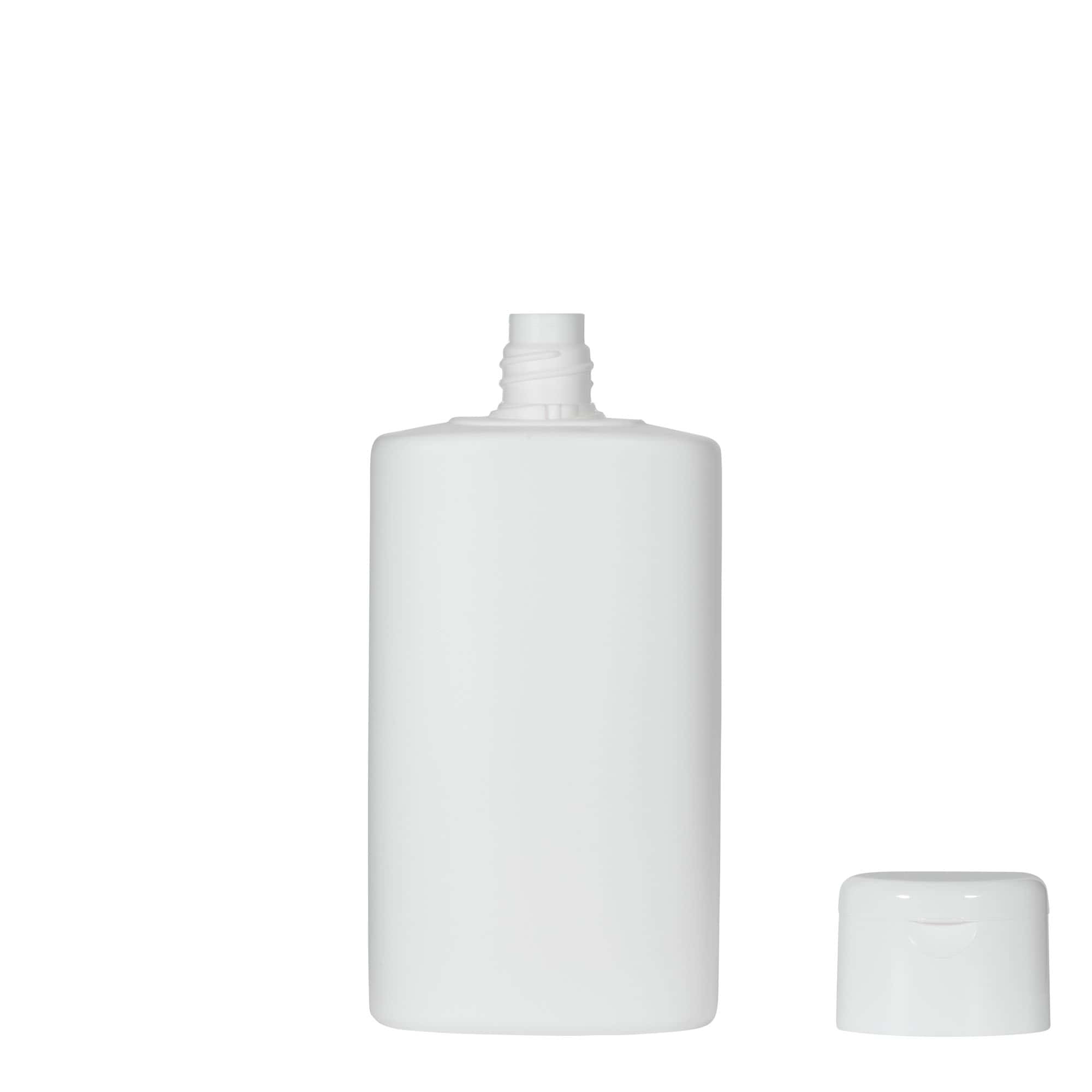 250 ml Kunststoffflasche 'Indy', oval, HDPE, weiß, Mündung: Schraubverschluss 250 ml Kunststoffflasche 'Indy', oval, HDPE, weiß, Mündung: Schraubverschluss
