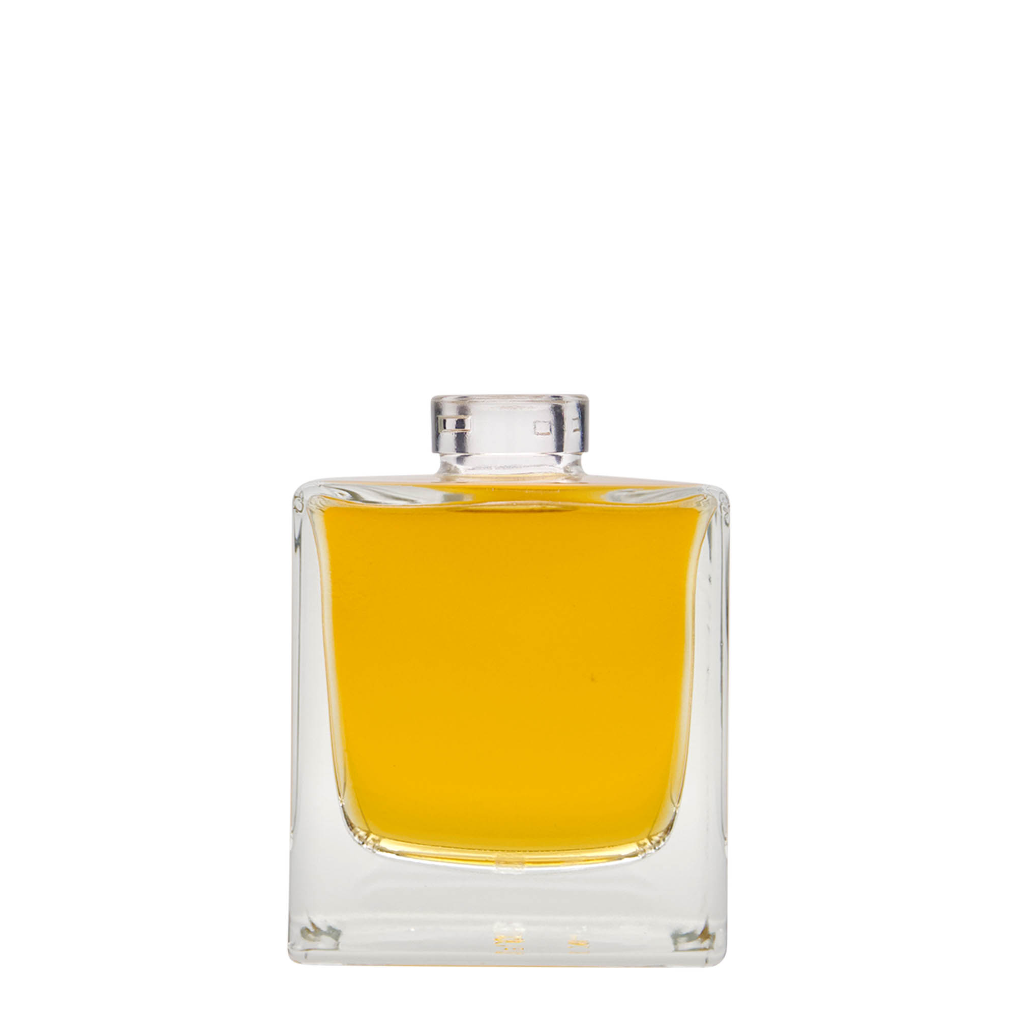 200 ml Glasflasche «Cube», quadratisch, Mündung: Kork