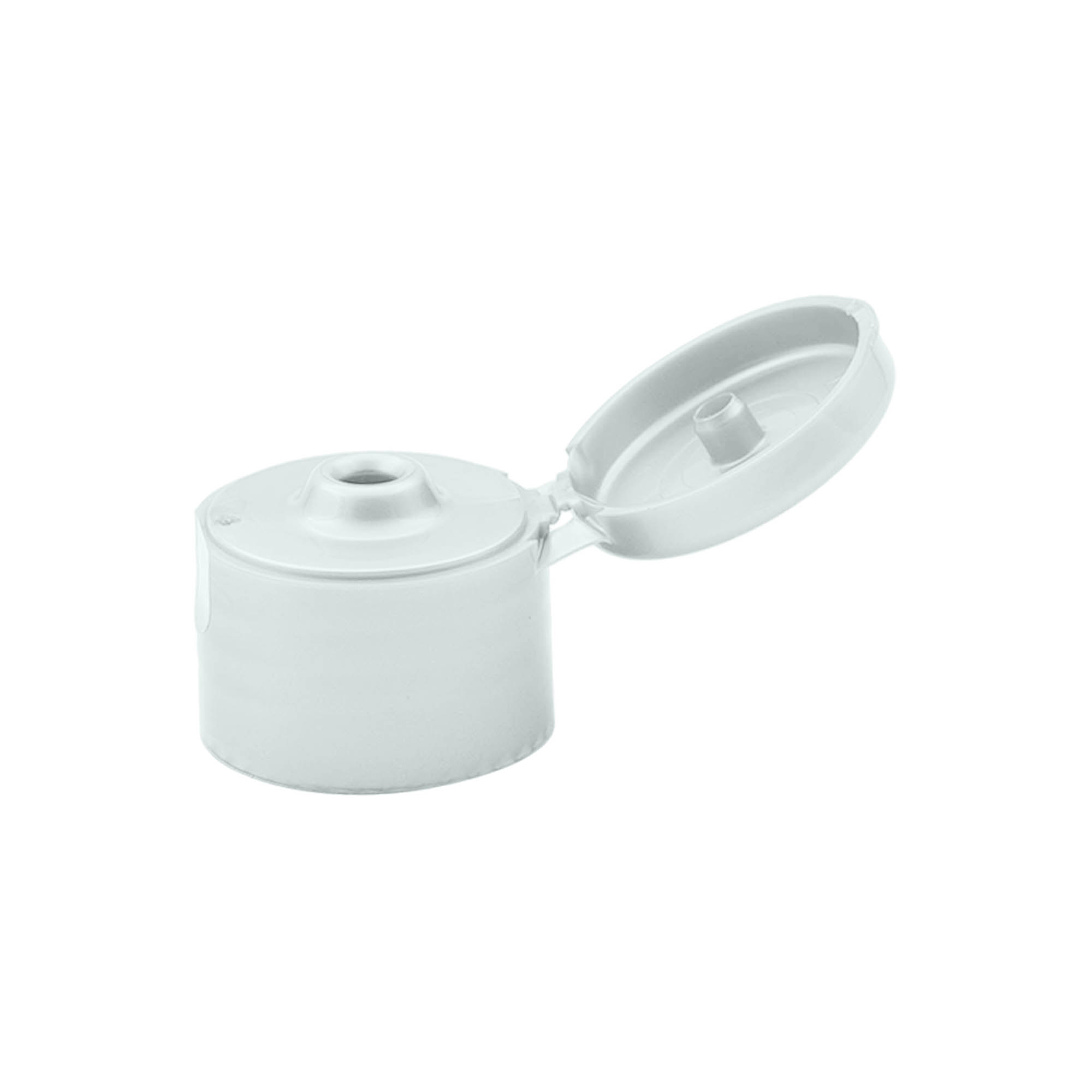 Schraubverschluss Klappscharnier , PP-Kunststoff, silber, für Mündung: 24/410