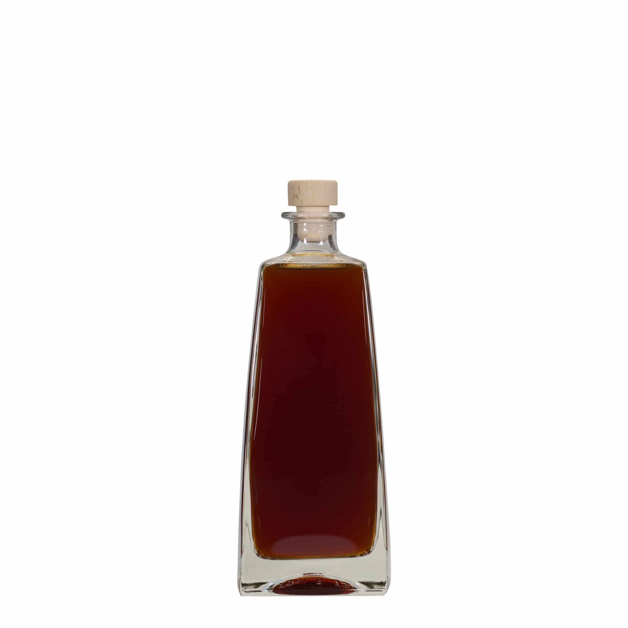 700 ml Glasflasche «Timmy», rechteckig, Mündung: Kork